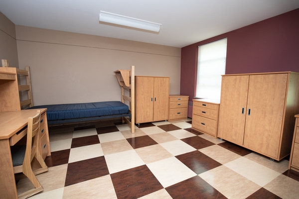 An empty dorm room in Afrikan Heritage House.