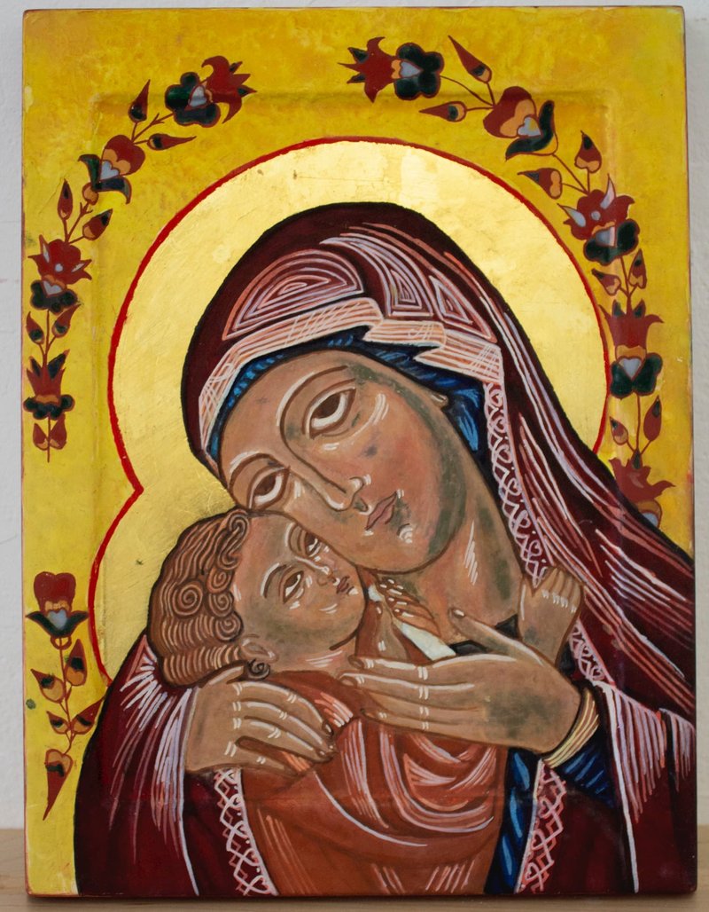 A painting of Mary and the Christ child.