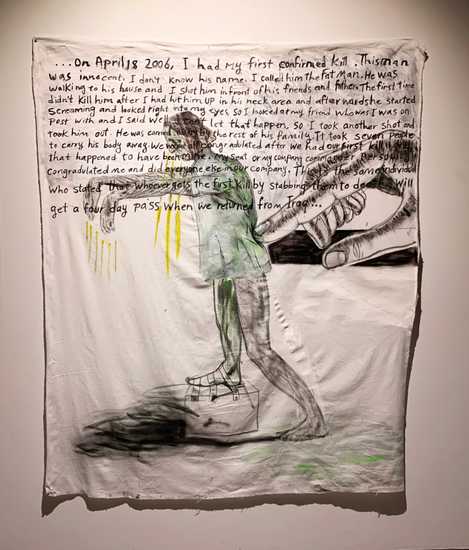 Words on top of a drawing of man with his arms held out and a large hand pushing him forward.