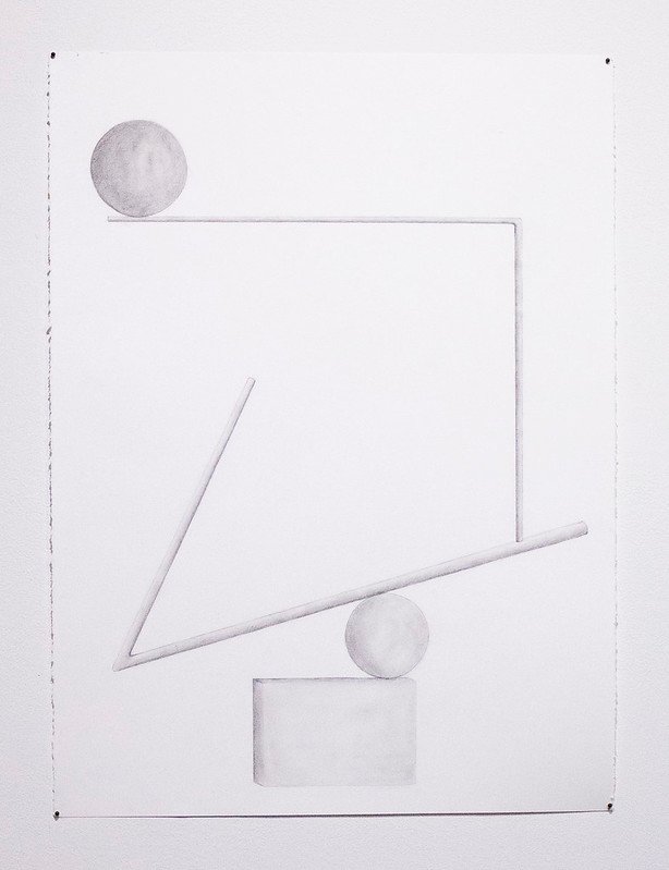A sketch with lines and balls.