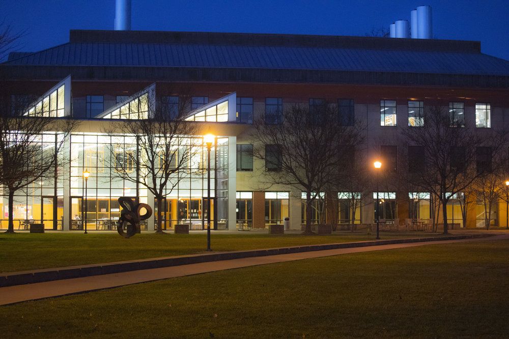 Outside picture of the Science Center at dawn.