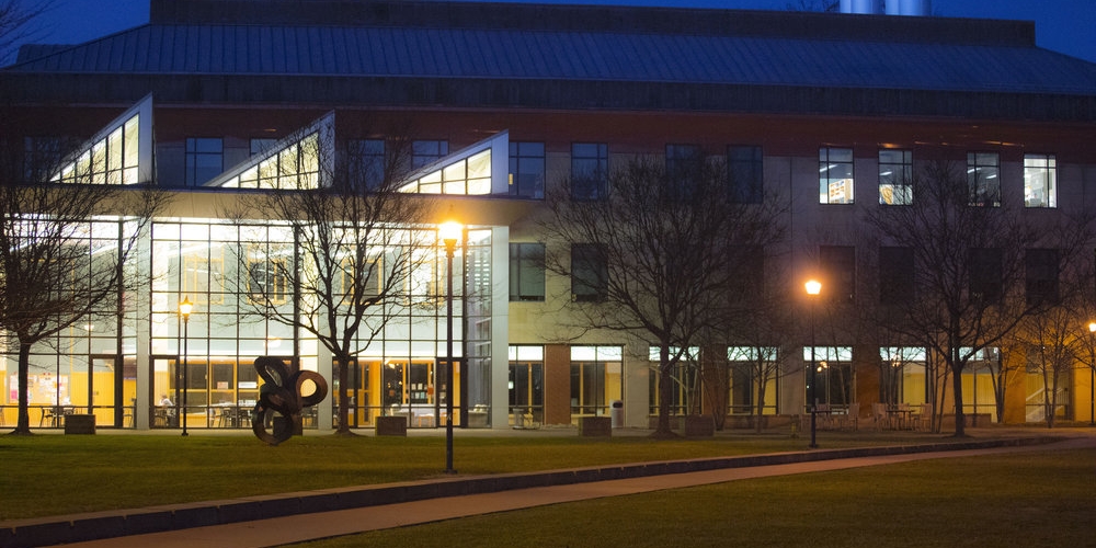 Outside picture of the Science Center at dawn.