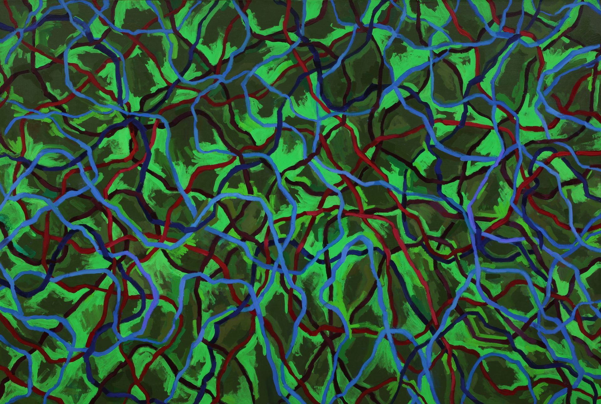 Squiggle lines on a dark background