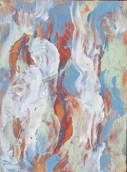Swirls of paint on canvas