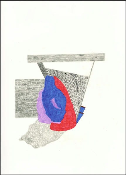 A collage of shapes and lines