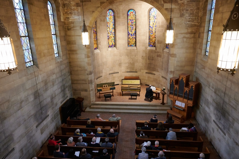 A small organ concert in a chapel.