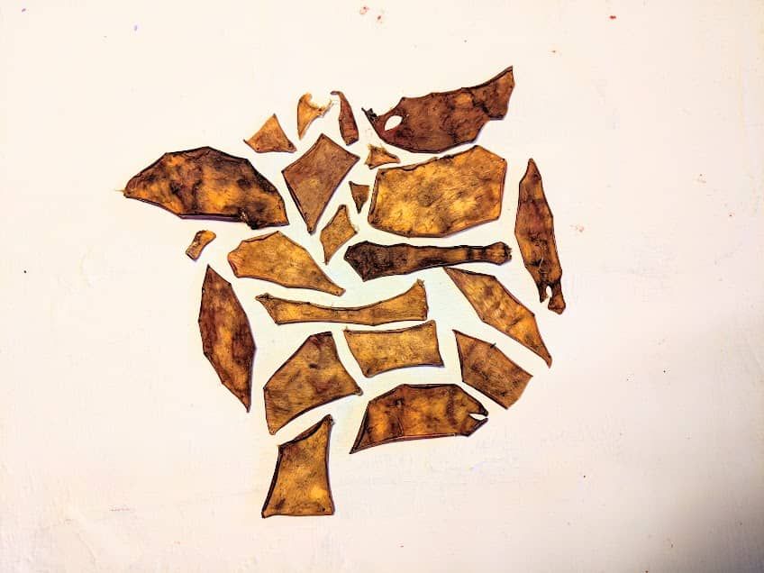 A shattered piece of pottery